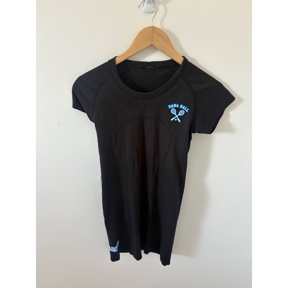 Lululemon Swiftly Tech Short Sleeve 2.0 Black Dana Hall Tennis Shirt Size 4